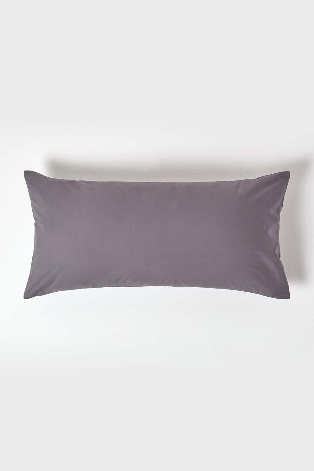 Homescapes Continental Egyptian Cotton Pillowcase 200 TC, 40 x 80 cm in Dark Grey