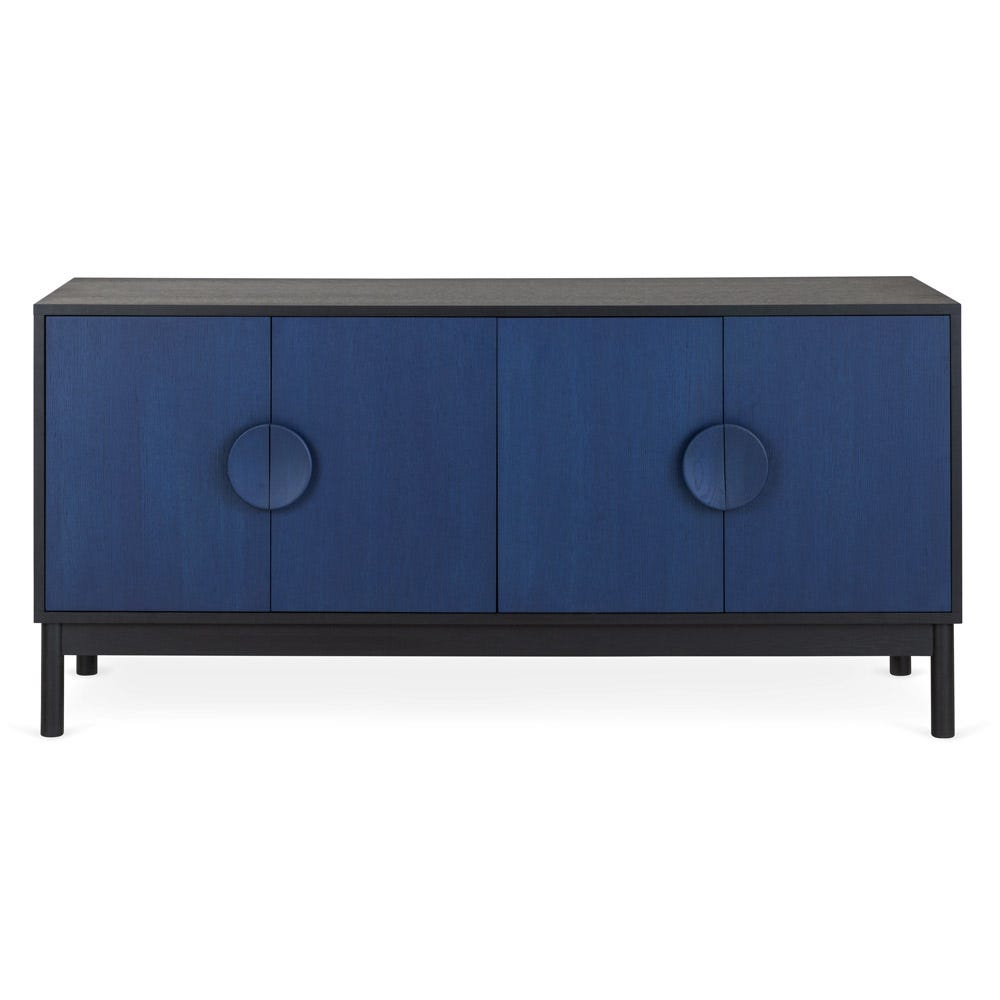 Heal's Tinta Sideboard Red Stain Frame Green Stain Doors 2