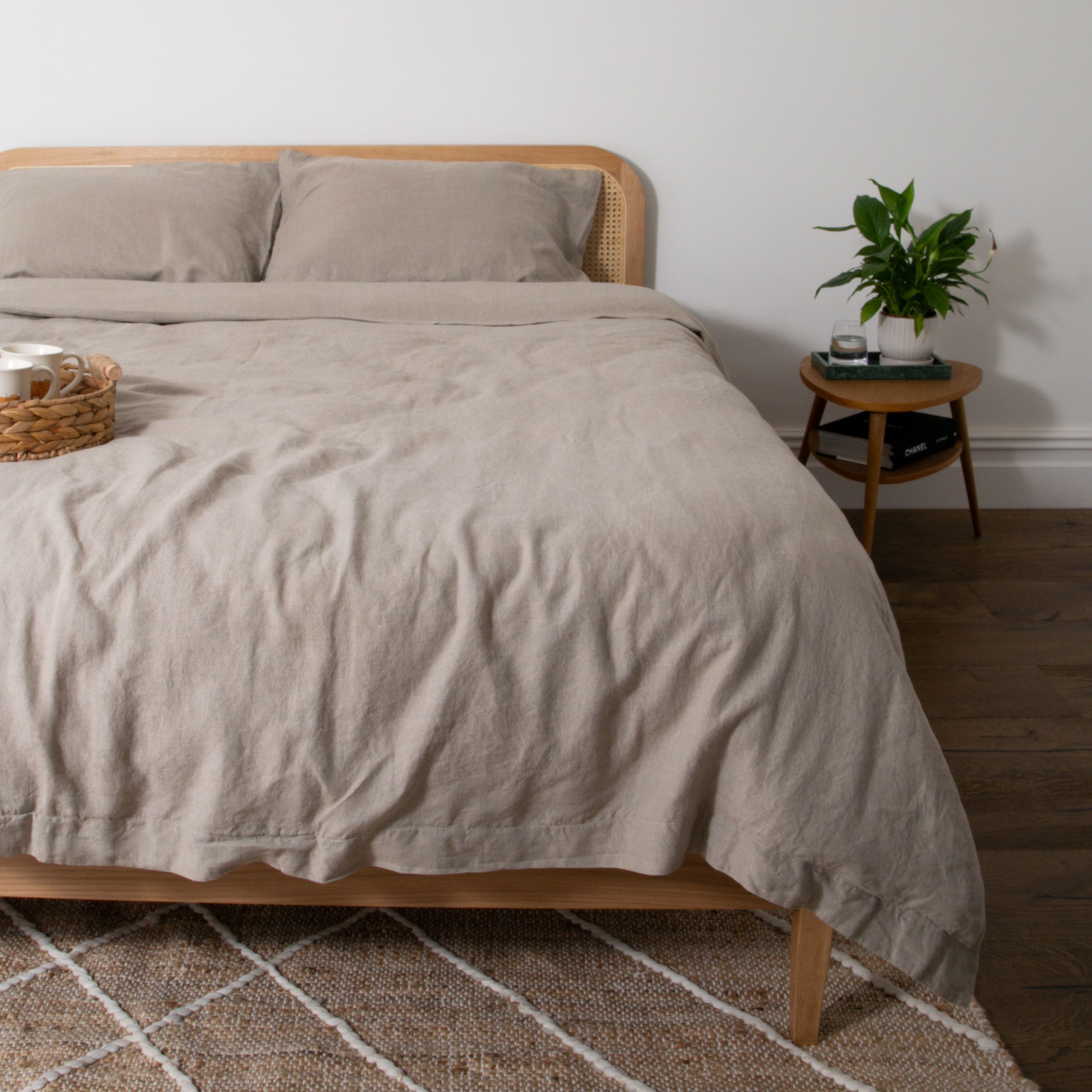 Native Natural Natural Single 100% Linen Duvet Cover (135x200cm)