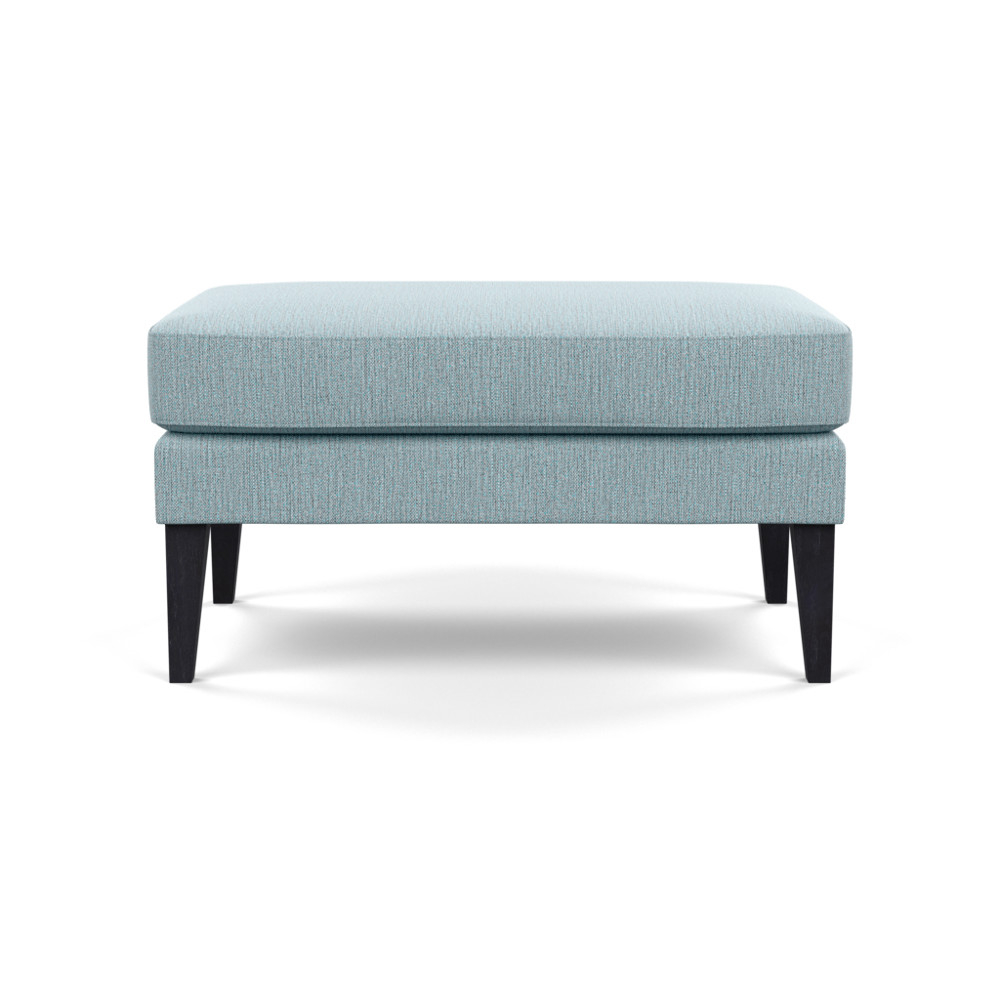 Heal's Richmond Ottoman Smart Linen Mix Duck Egg Black Feet