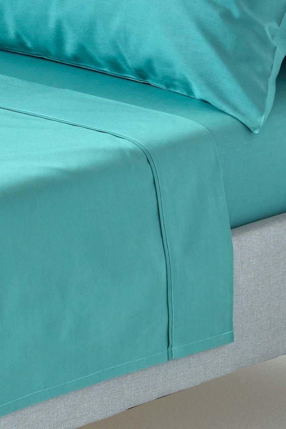 Homescapes Egyptian Cotton Flat Sheet 200 Thread Count in Teal