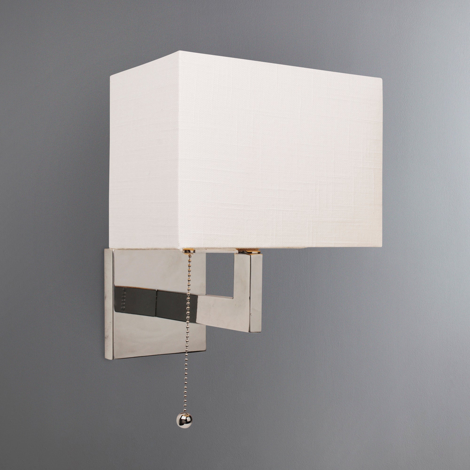 Satu Rectangular Metal White Wall Light Chrome and White