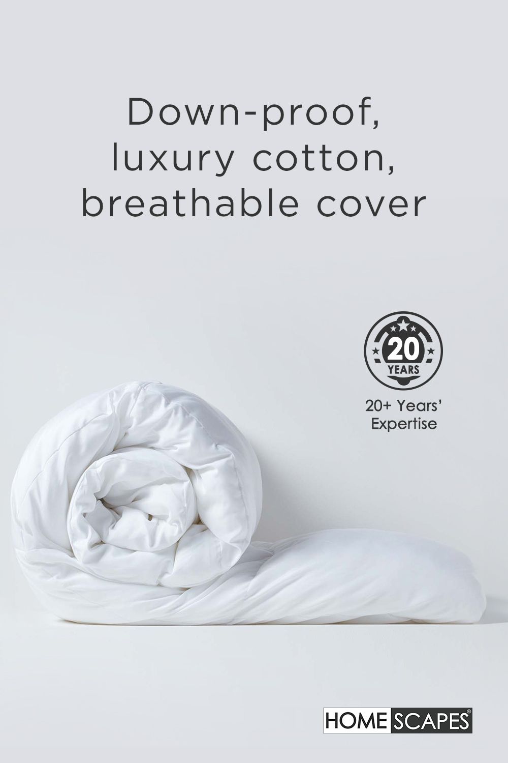 Homescapes Goose Feather & Down 4.5 Tog Summer Duvet in White 4