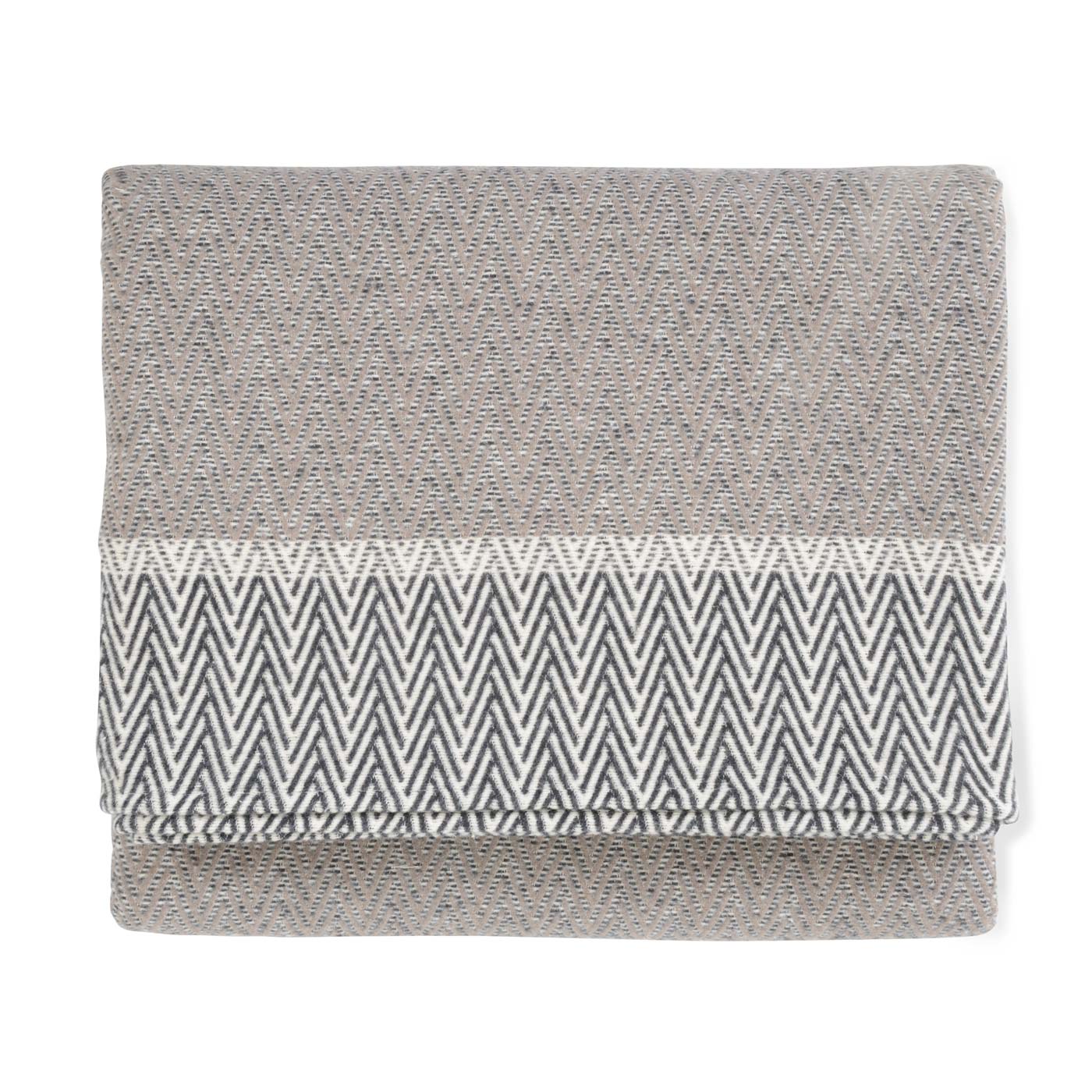 David Fussenegger Nova Herringbone Throw Black & White