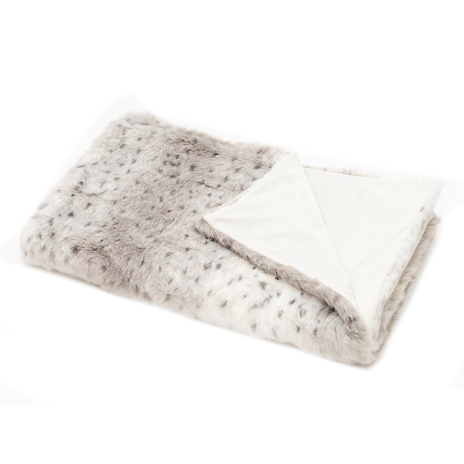 Snow Leopard Faux Fur Throw - 130x150cm