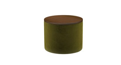 Ringo Storage Drum in Olive Cotton Matt Velvet - sofa.com