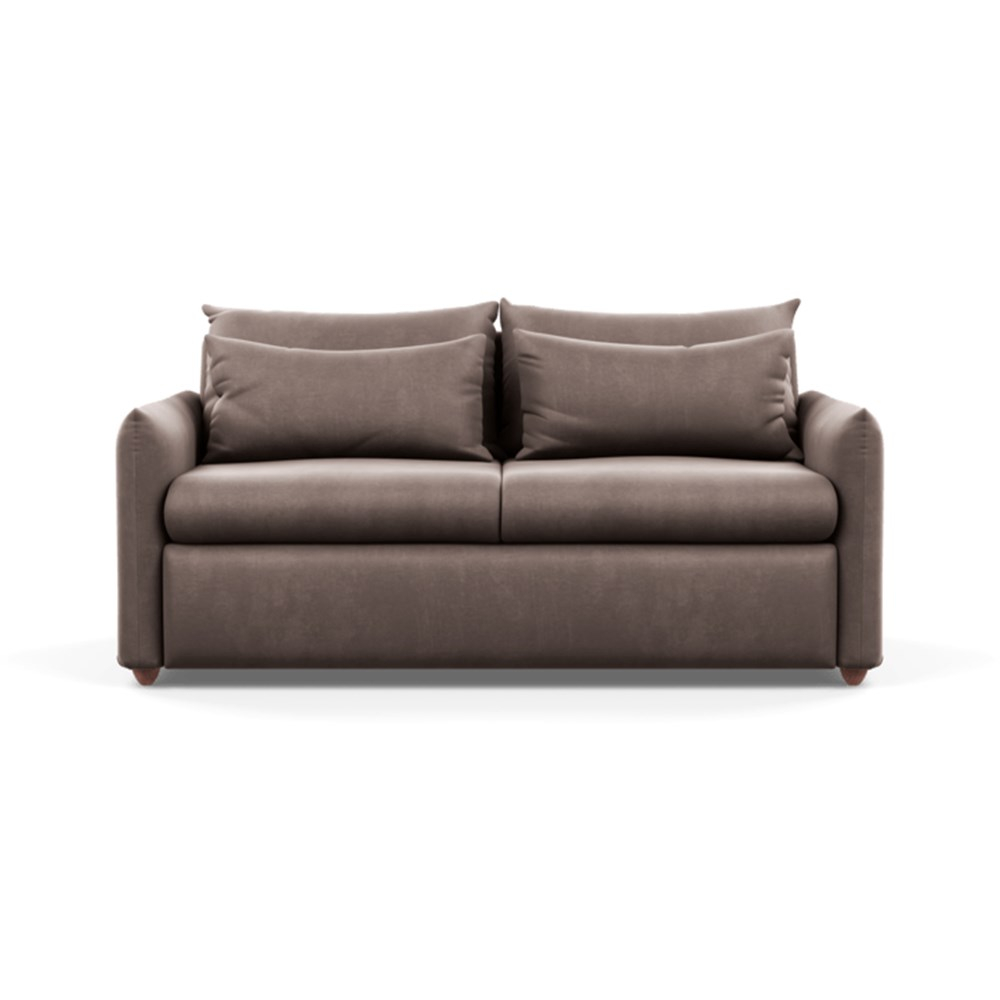 Heal's Pillow Sofa Bed Velvet Mink Chestnut Stain Feet