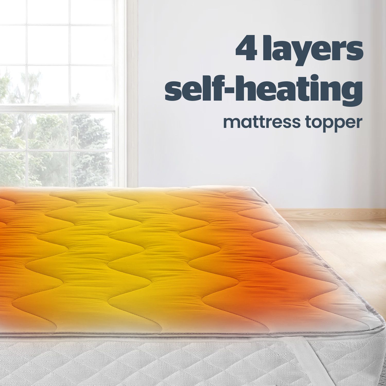 Home Republic Thermal Self Heating Mattress Topper in White