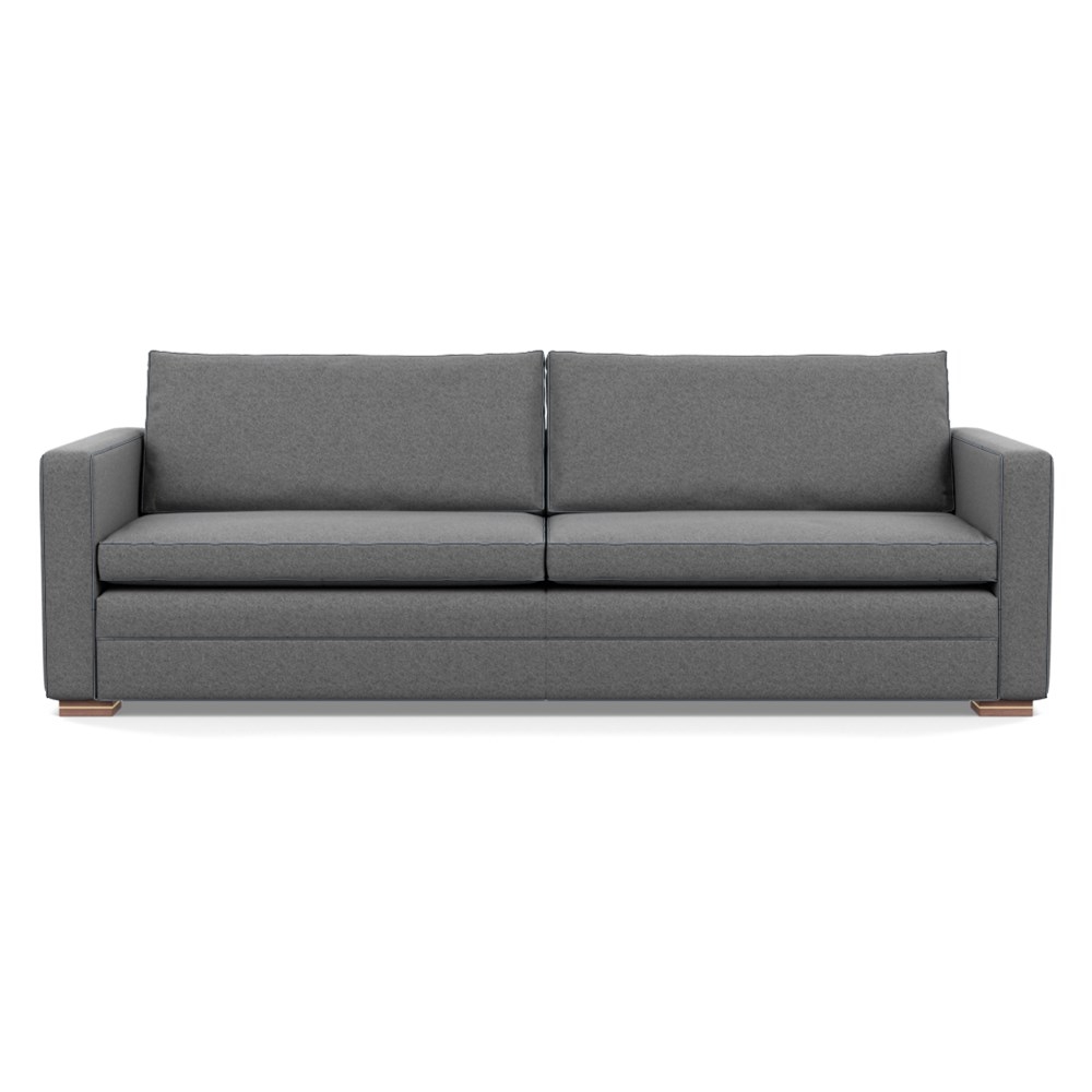 Heal's Palermo 5 Seater Sofa St Moritz Wool Light Grey 157 Brass and Walnut