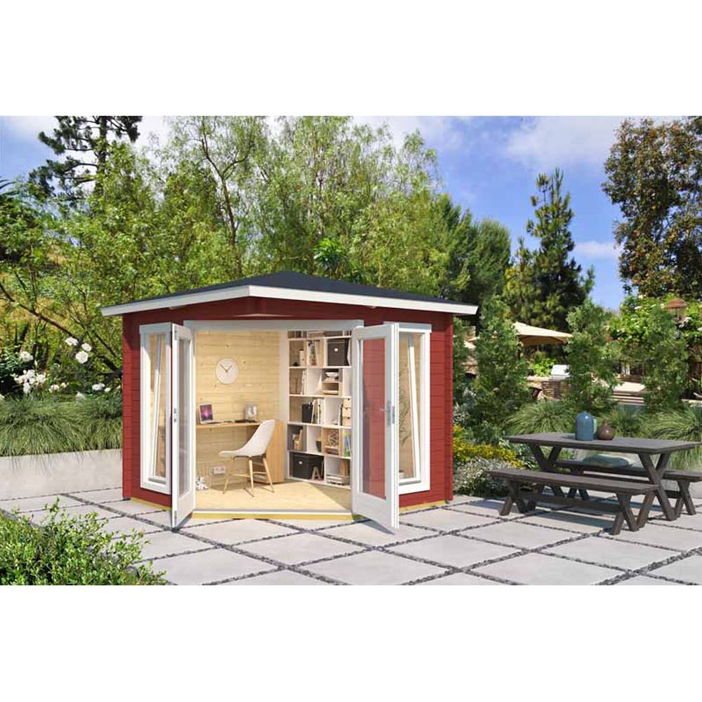 Lasita Maja Ltd Oban-Log Cabin, Garden Room, Home Office - L282.3xW282.3xH240.5 cm in Light Brown 4
