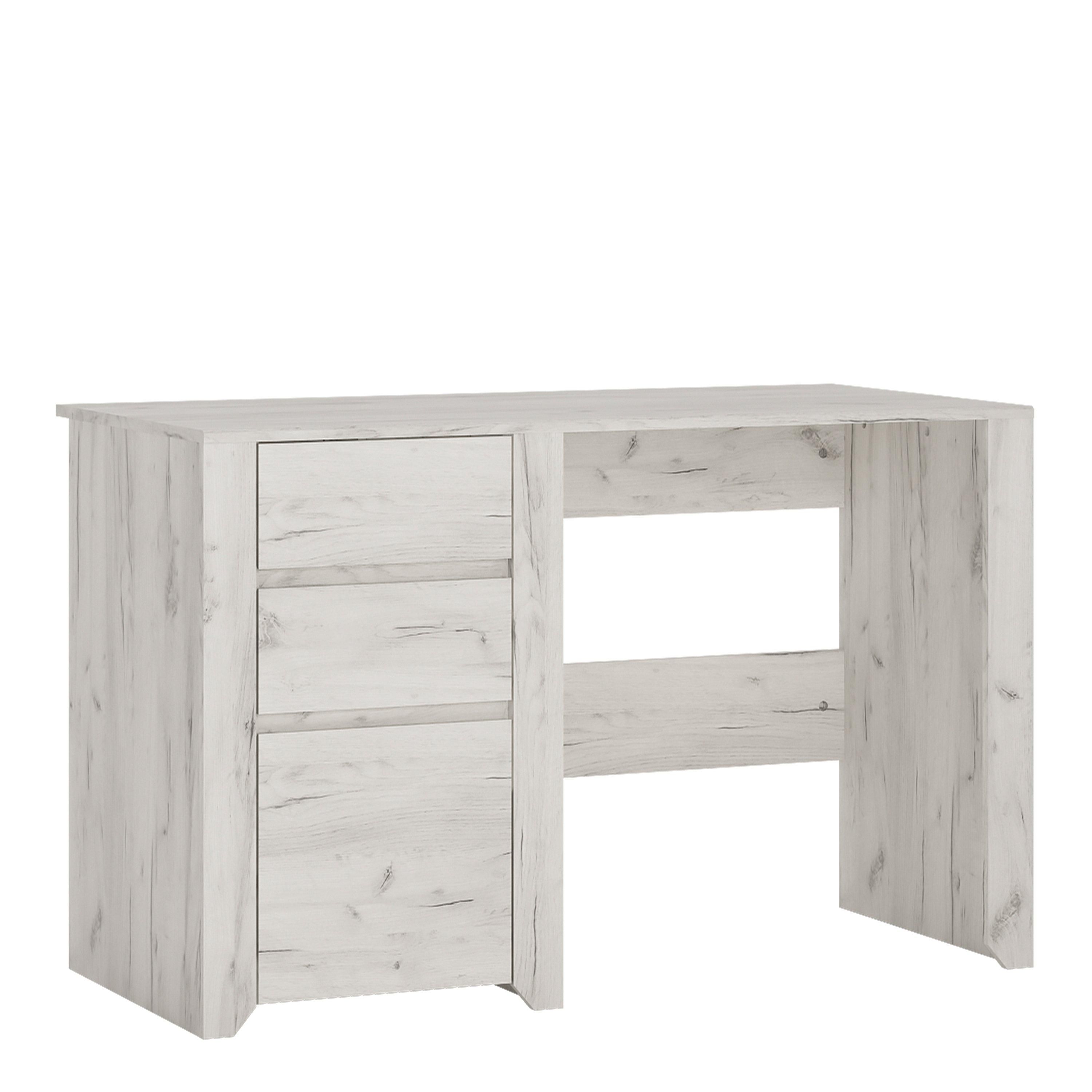 Furniture To Go Angel 3 Drawer Desk in White