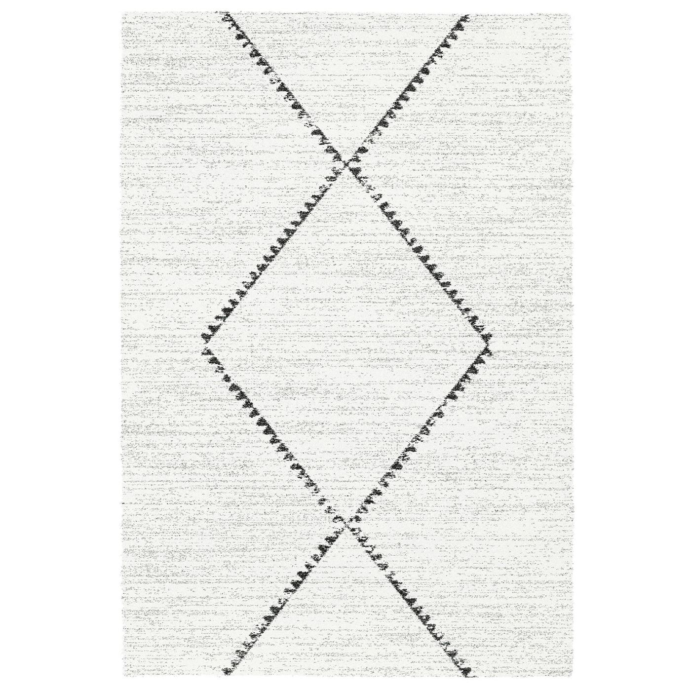 Mari Single Diamond Rug, Cream