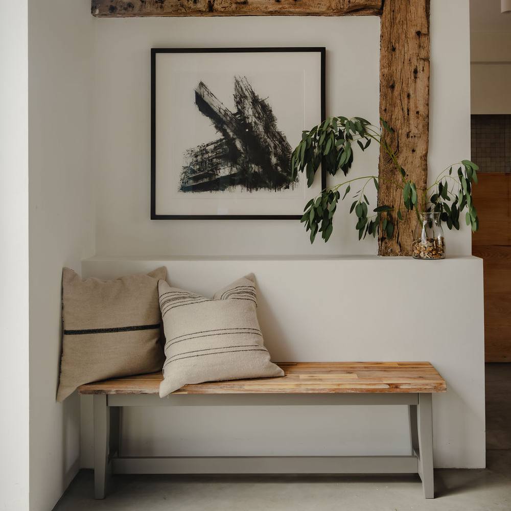 Statement Furniture Florence Solid Acacia Hardwood Dining Bench 140cm in Light Grey