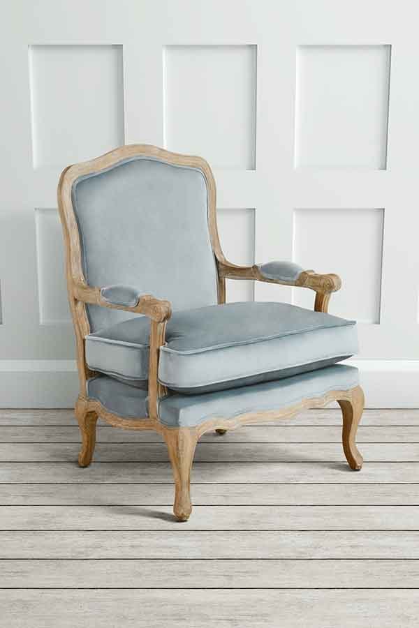 Le Brun - French Oak Silver Occasional Armchair