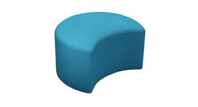 Luna Half Moon Footstool in Marina Brushed Linen Cotton - sofa.com