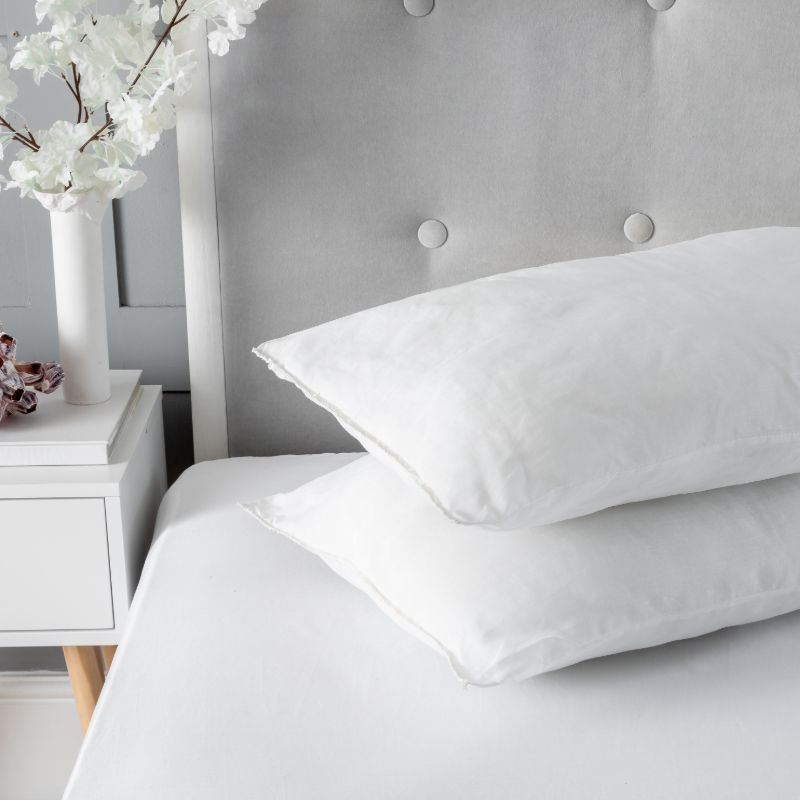 Snug City Microfibre Soft Pillow Pair Hollowfibre Filling Soft Non Allergenic Cover in White