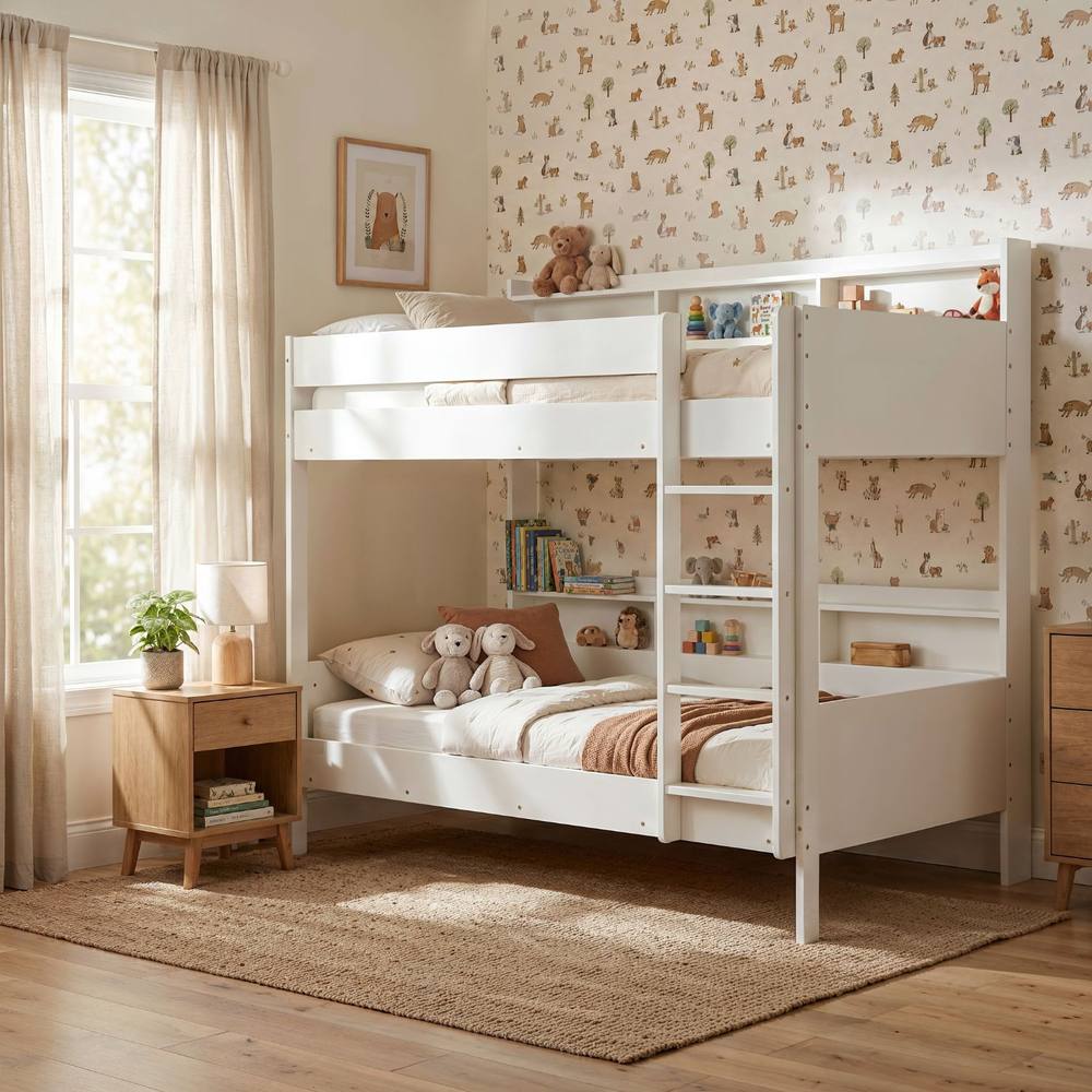Nöa and Nani Minna Space Saving Bunk Bed with Storage Units in White