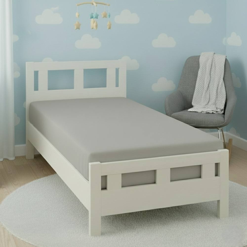 Snug City Flannelette Cot Bed Fitted Sheet Soft Brushed Cotton Bedding Comfort in Grey