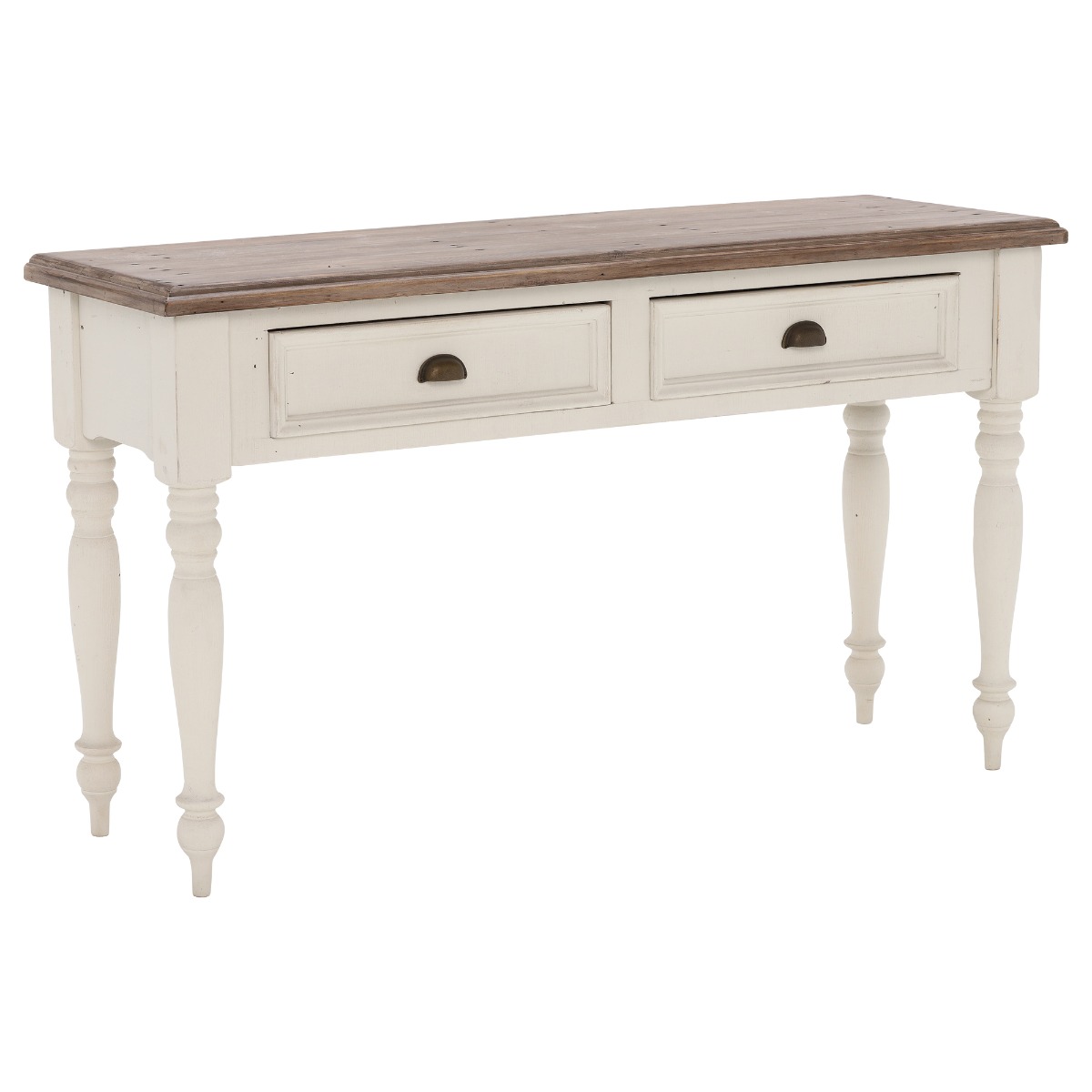 Carisbrooke Reclaimed Wood Sofa Table, Stucco White