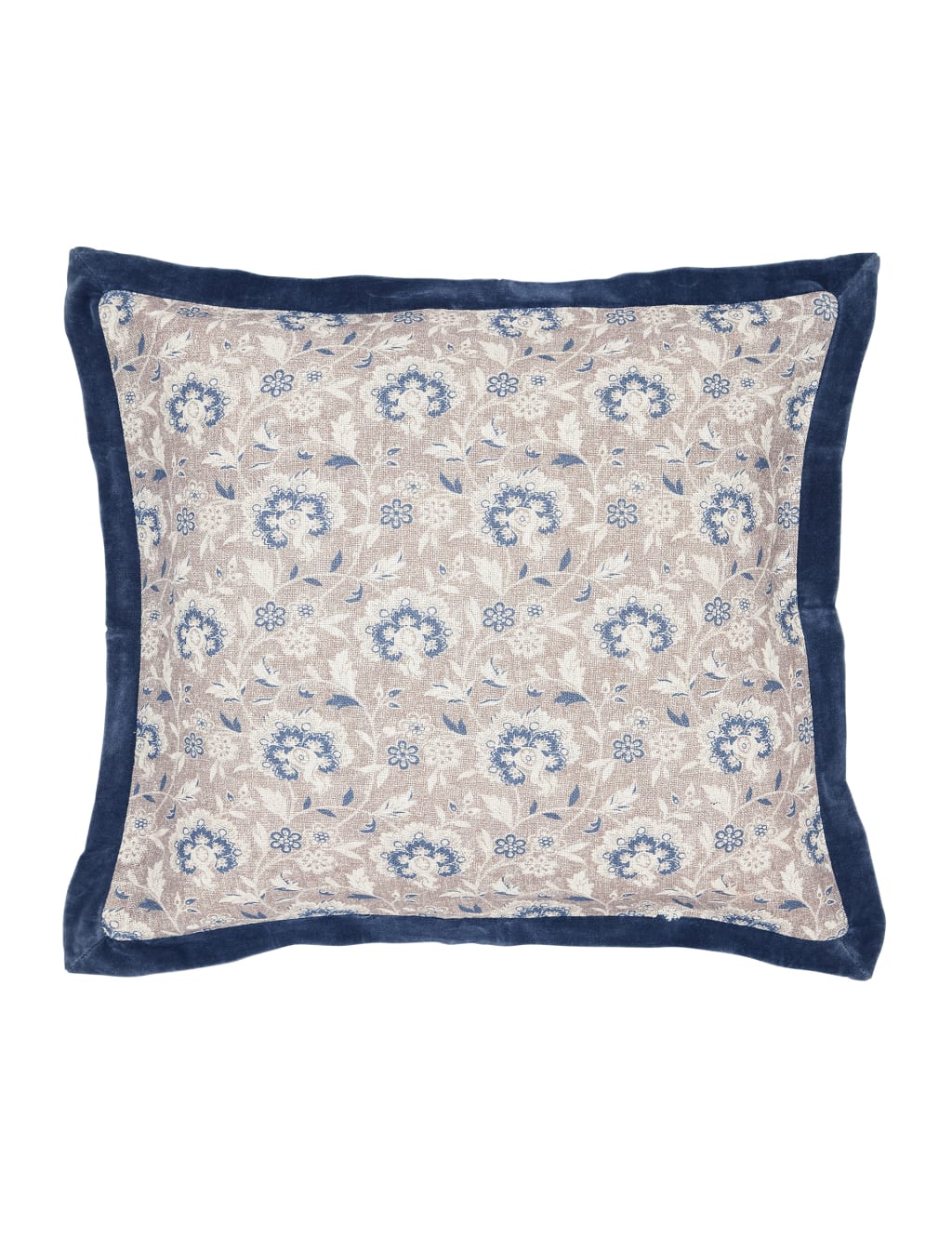 Bedeck of Belfast Pure Cotton Lorelei Print Cushion Blue Mix