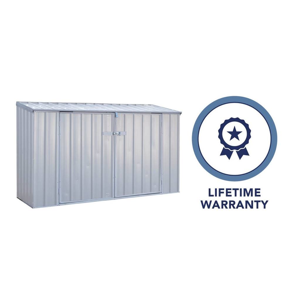 Mercia Absco Bike Store 2.26m x 0.78m - Zinc - L77.9 x W225.9 x H130.9 cm in Grey 3