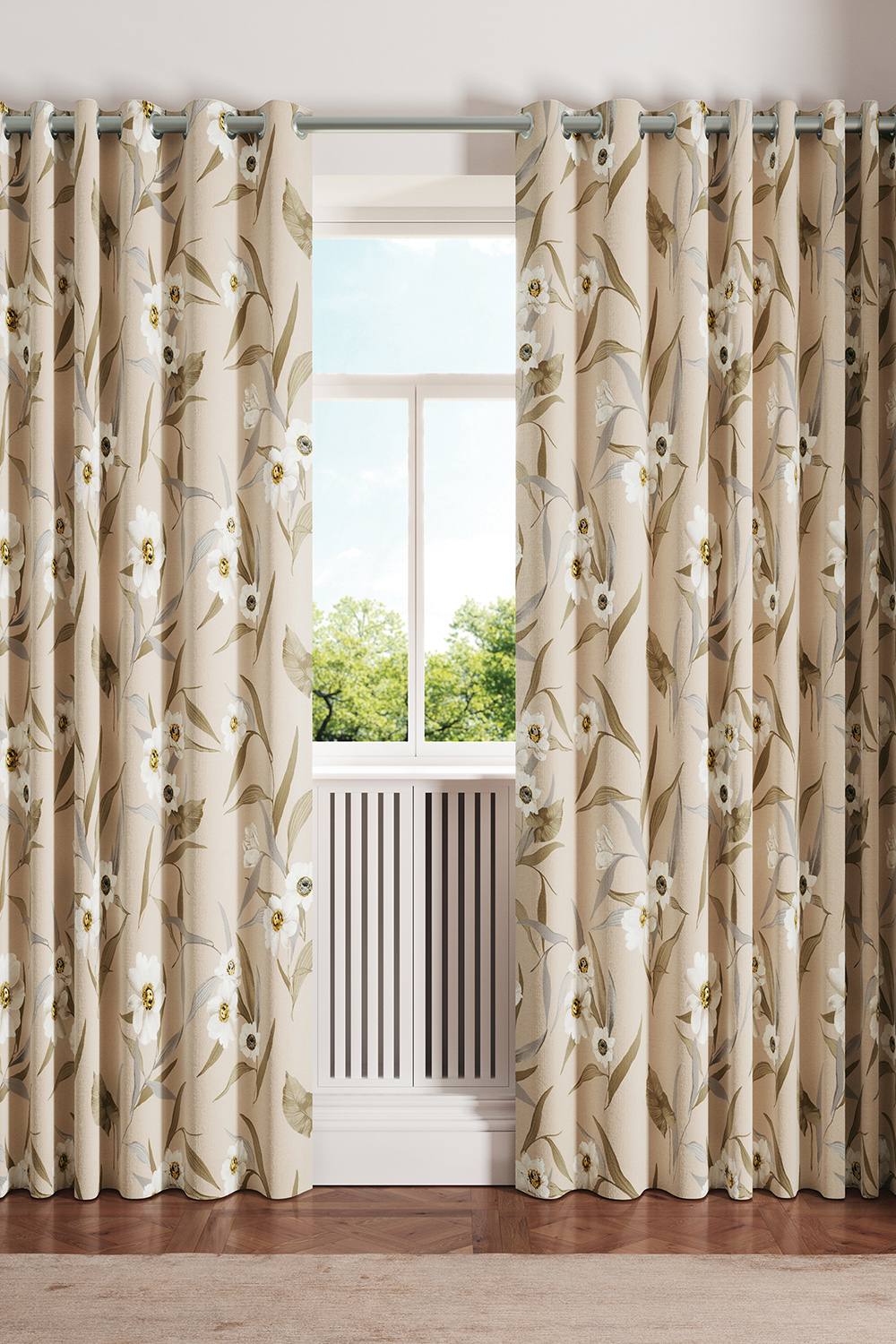 Ted Baker 'Cabana' Cotton Lined Curtains in Light Beige