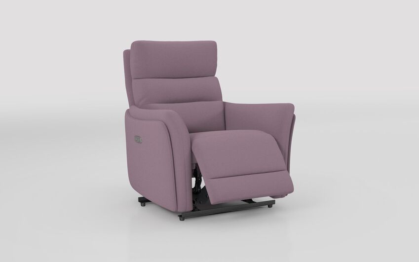 Purple Fabric Cleveley Power Recliner Chair with Power Head Tilt