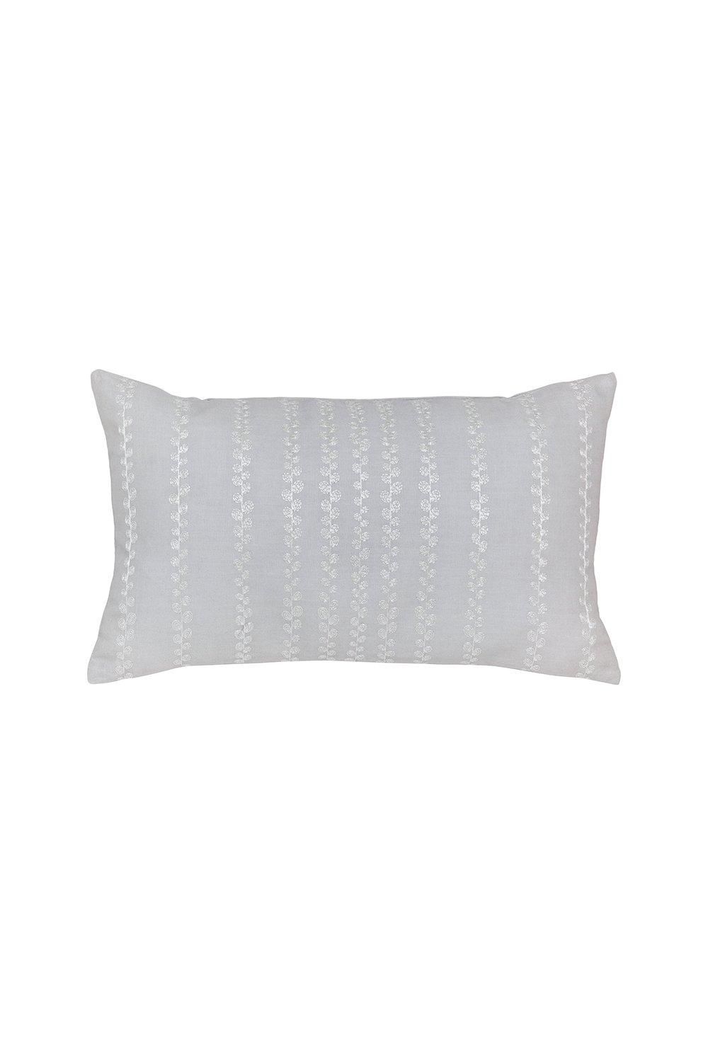 Sanderson 'Etchings & Roses' Cotton Cushion in Silver