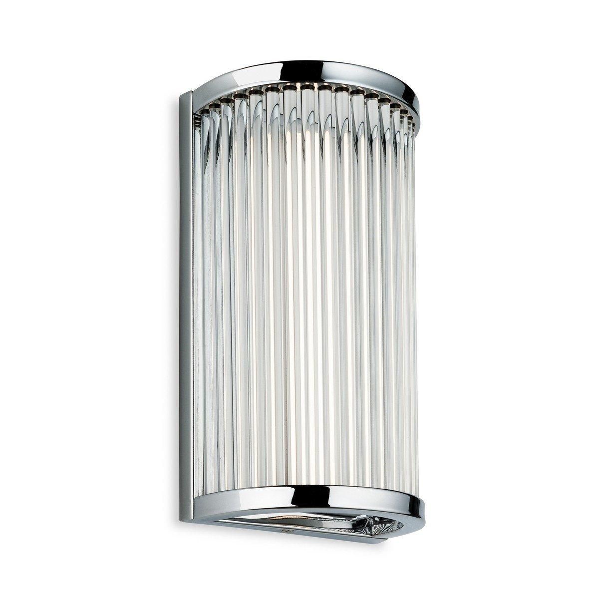 Netlighting Jewel Integrated LED Bathroom Flush Wall Light Chrome with Clear Glass Rods IP44 in Grey