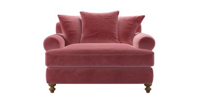 Teddy Loveseat Sofabed in Dusty Rose Cotton Matt Velvet - sofa.com