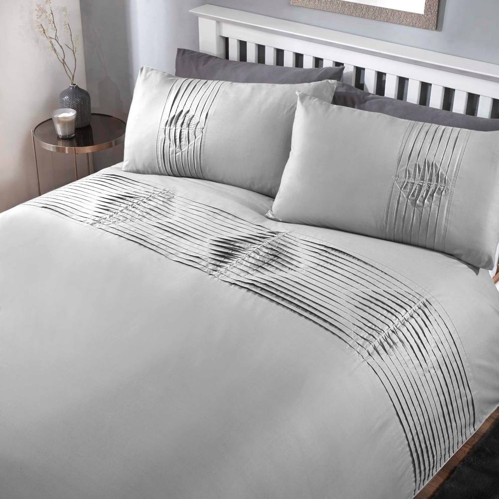 Rapport Home Boston Polycotton Duvet Cover Set With Pillowcase in Grey