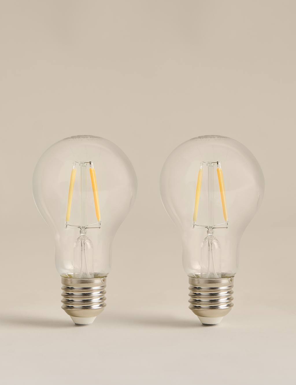 M&S 2 Pack 4W E27 GLS LED Light Bulbs Clear
