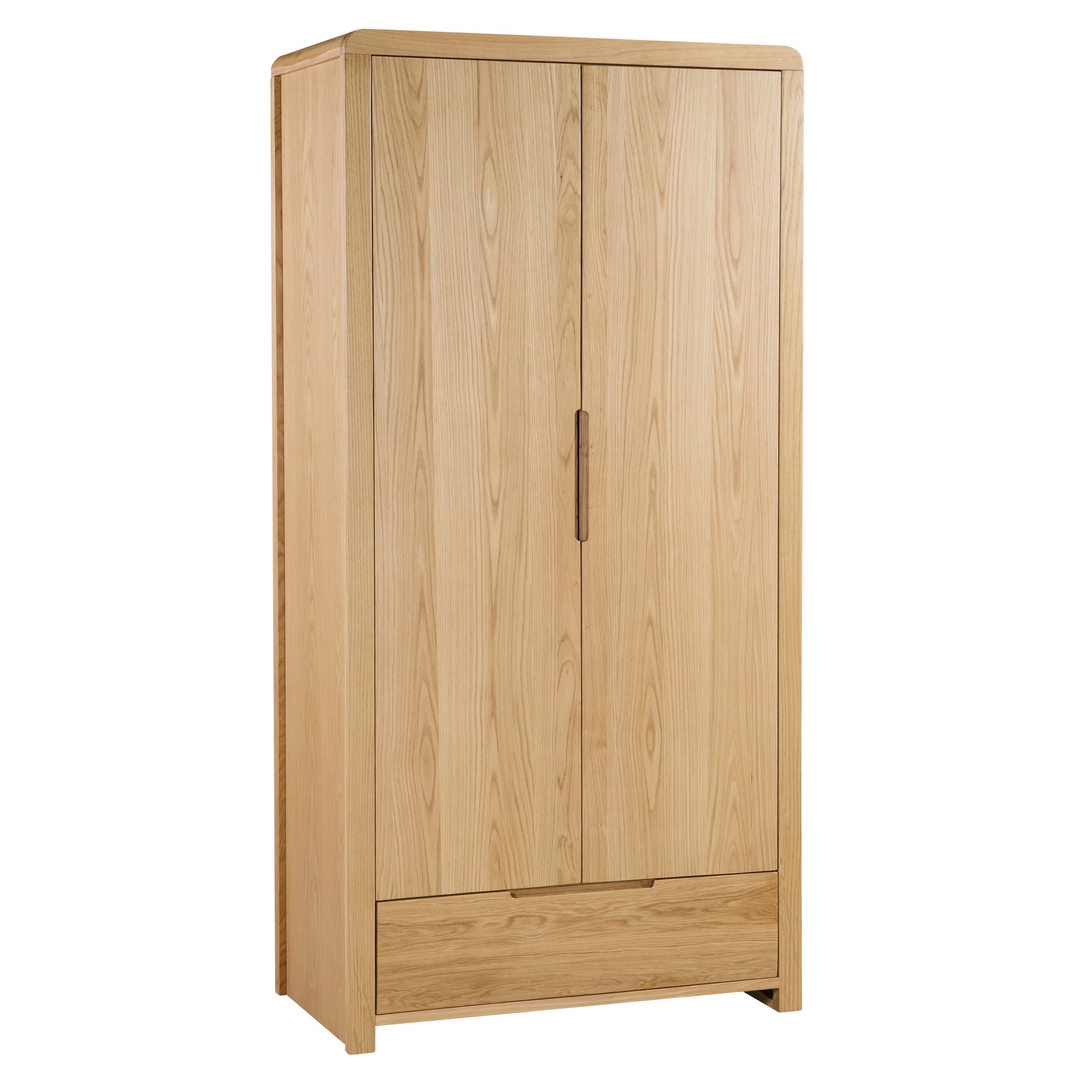 Curve 2 Door 1 Drawer Wardrobe Brown