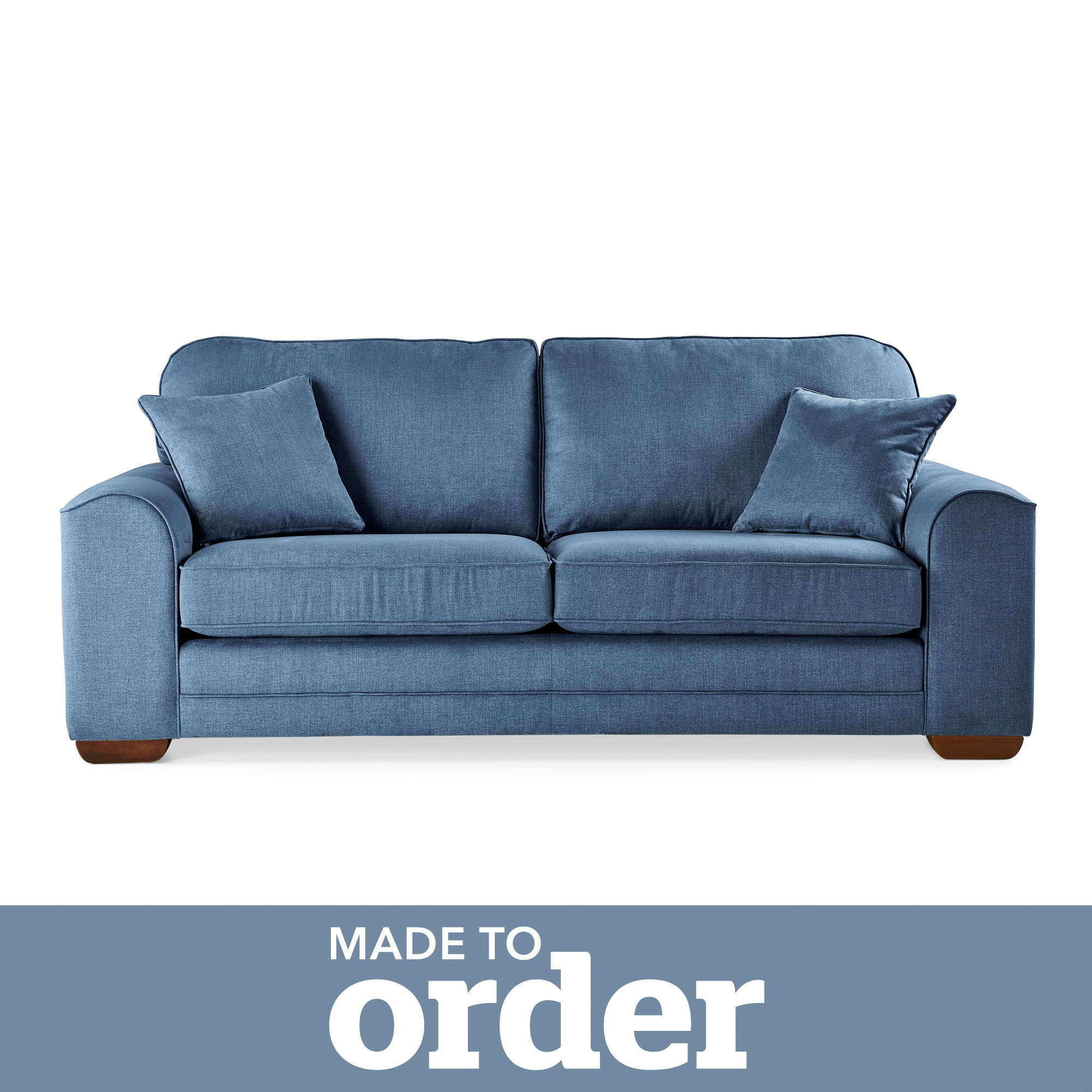 Morello 3 Seater Sofa Brushed Plain Fabric Brushed Plain Cobalt