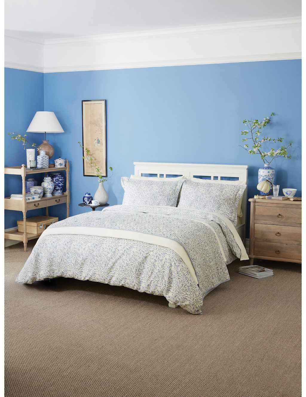 Morris & Co Pure Cotton Willow Bough Bedding Set Blue Mix