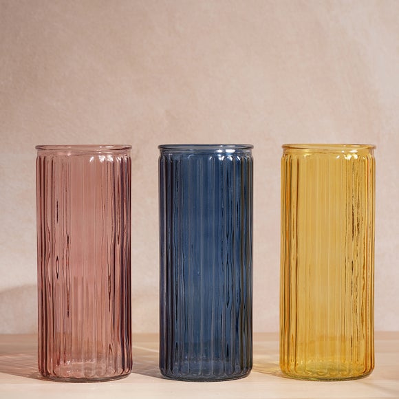 Hestia Cylindrical Ribbed Glass Vase 4