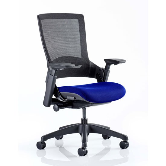 Molet Black Back Office Chair With Stevia Blue Seat