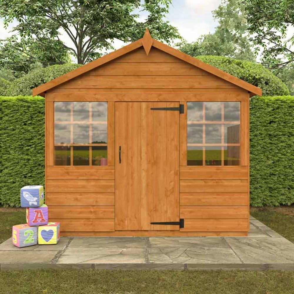 Buttercup Farm 4 x 6 Feet Wendyhouse 12mm Shed - Solid Wood/Softwood/Pine in Burnt Orange 2