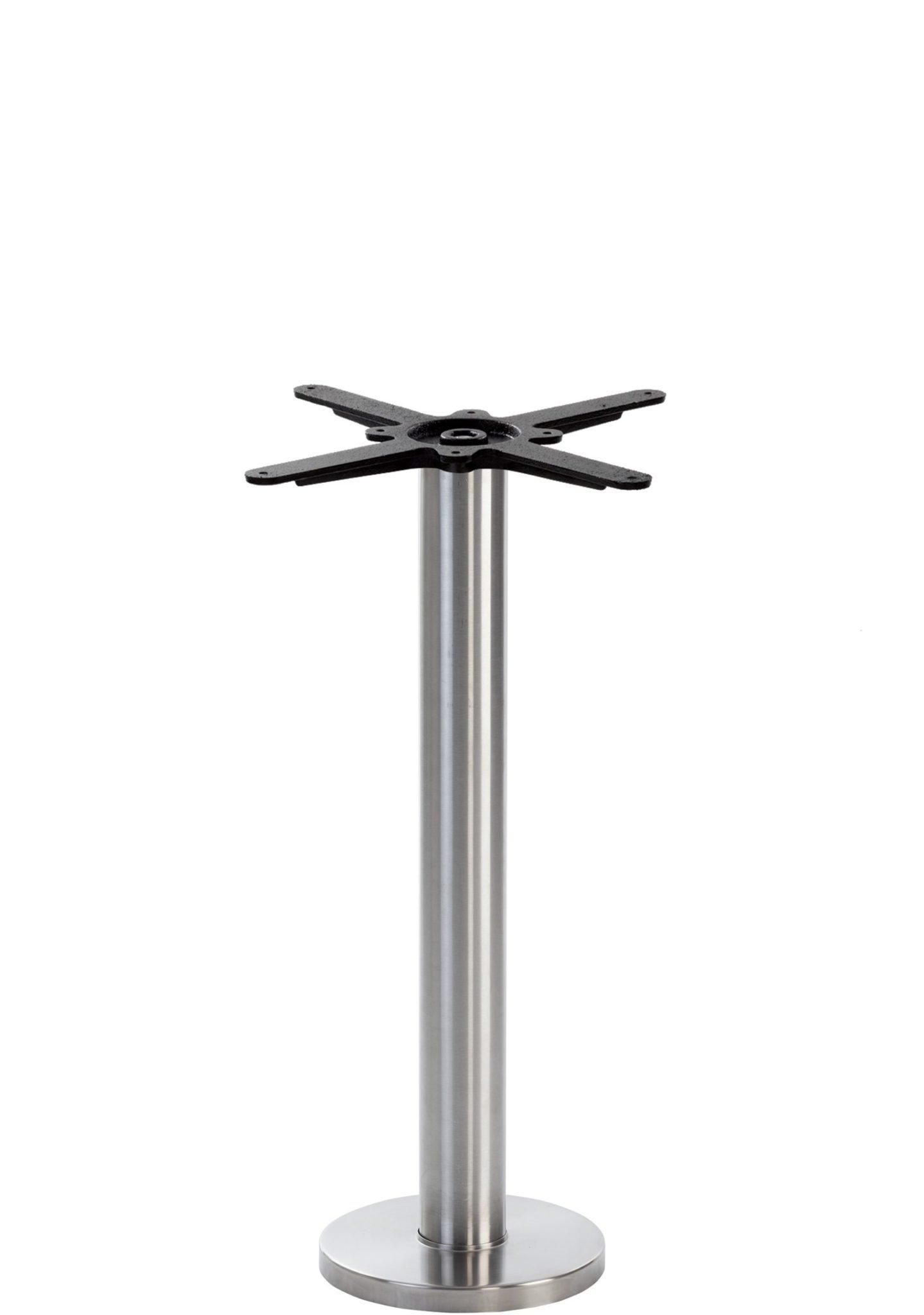 netfurniture Stainless Steel Round Floor Fixed Table Base - Height - 730 Mm in Silver