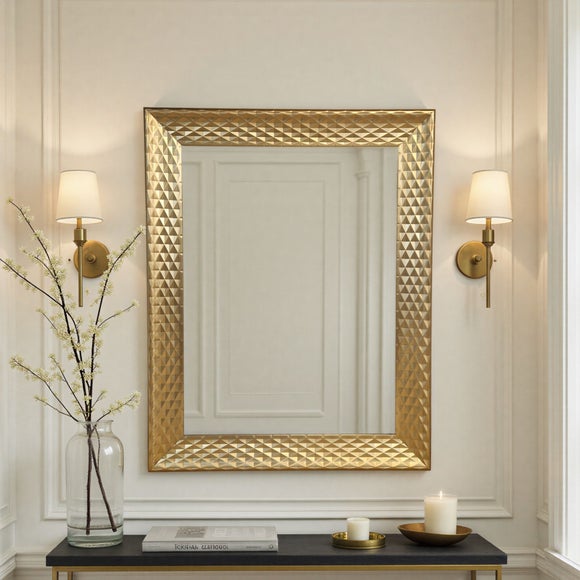 Yearn Diamont Framed Bevelled Rectangle Wall Mirror
