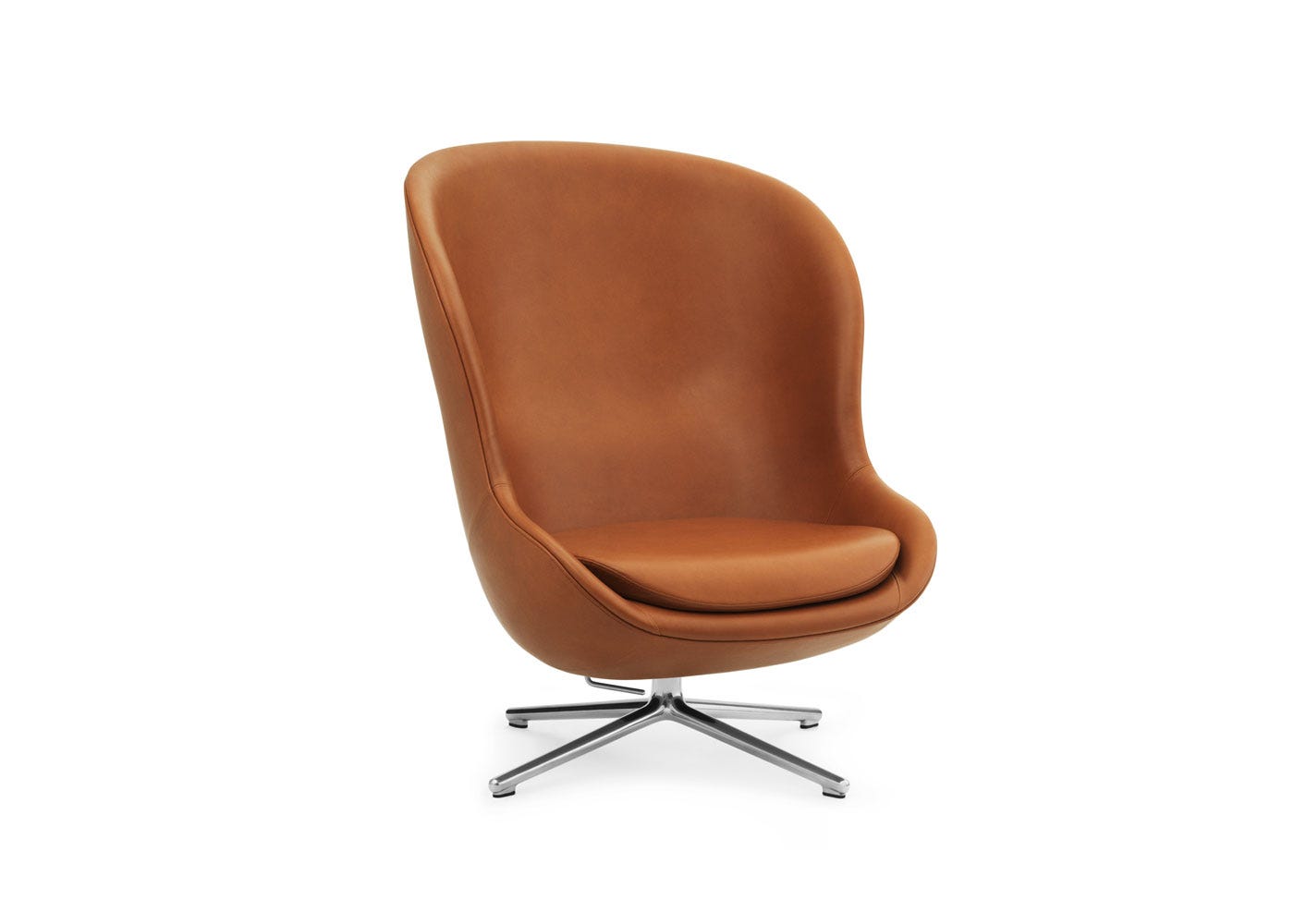 Normann Copenhagen Hyg Lounge Chair High Swivel Alu Tilt Ultra Leather