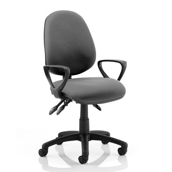 Luna III Office Chair In Charcoal With Loop Arms