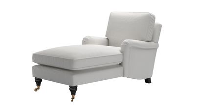 Bluebell Chaise Armchair in Alabaster Brushed Linen Cotton - sofa.com