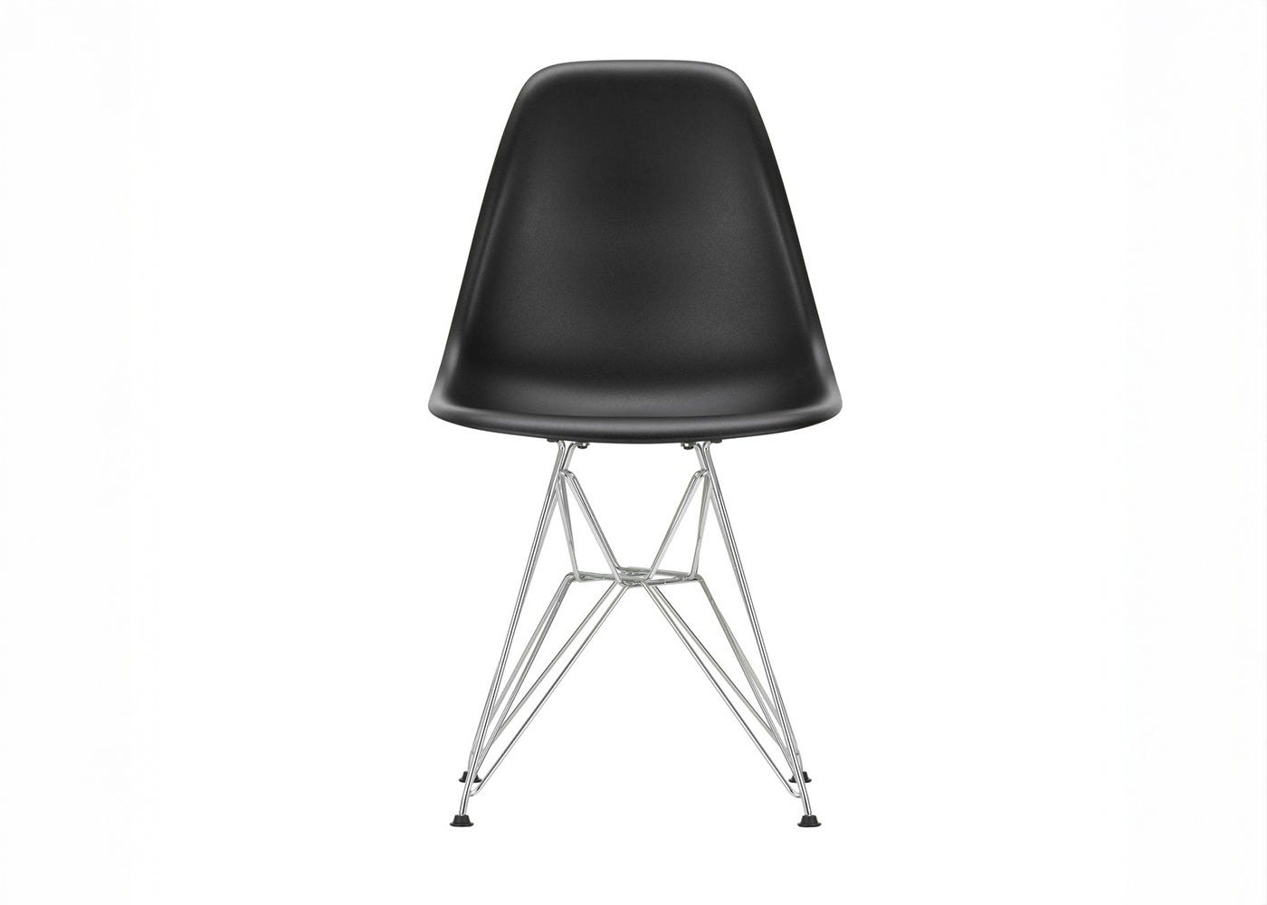 Vitra Eames DSR Chair Deep Black Nero Chrome