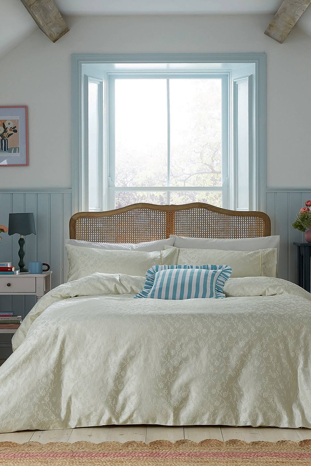 Helena Springfield 'Floral Trail' Jacquard Duvet Cover Set in Ivory