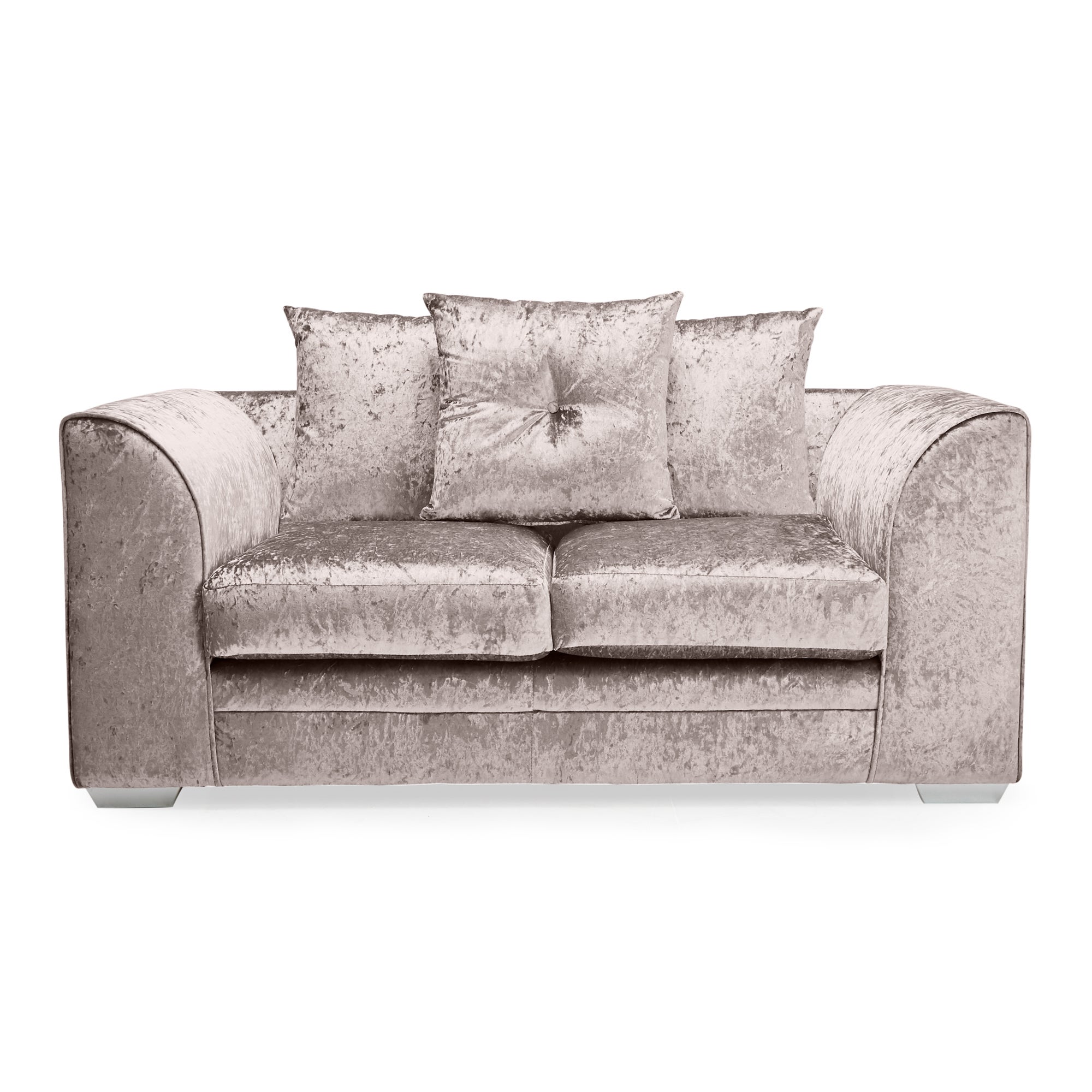 Blake Crushed Velvet 2 Seater Sofa Beige