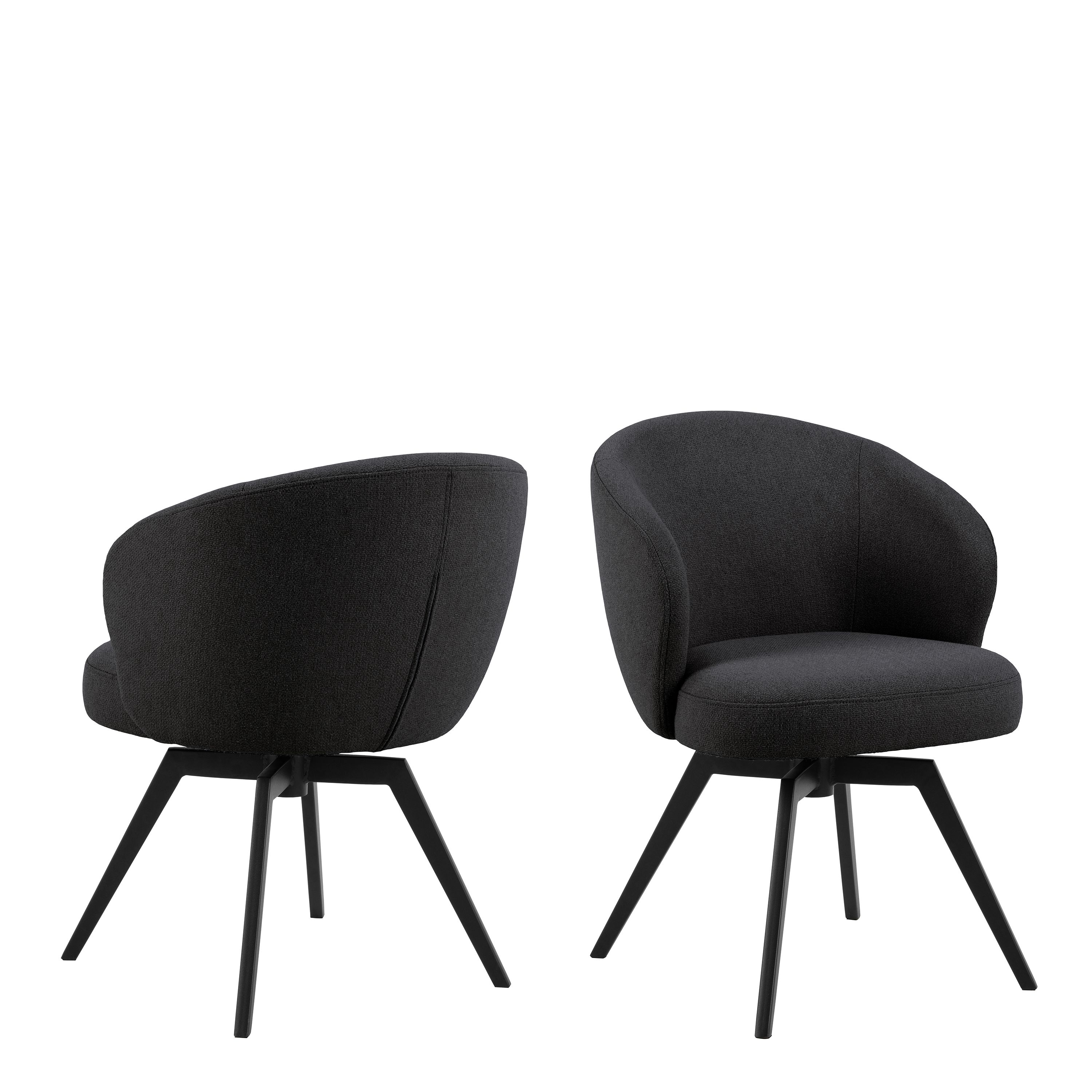 Furniture To Go Darlene Dining Chair with Armrest & Swivel Function in Black in Grey