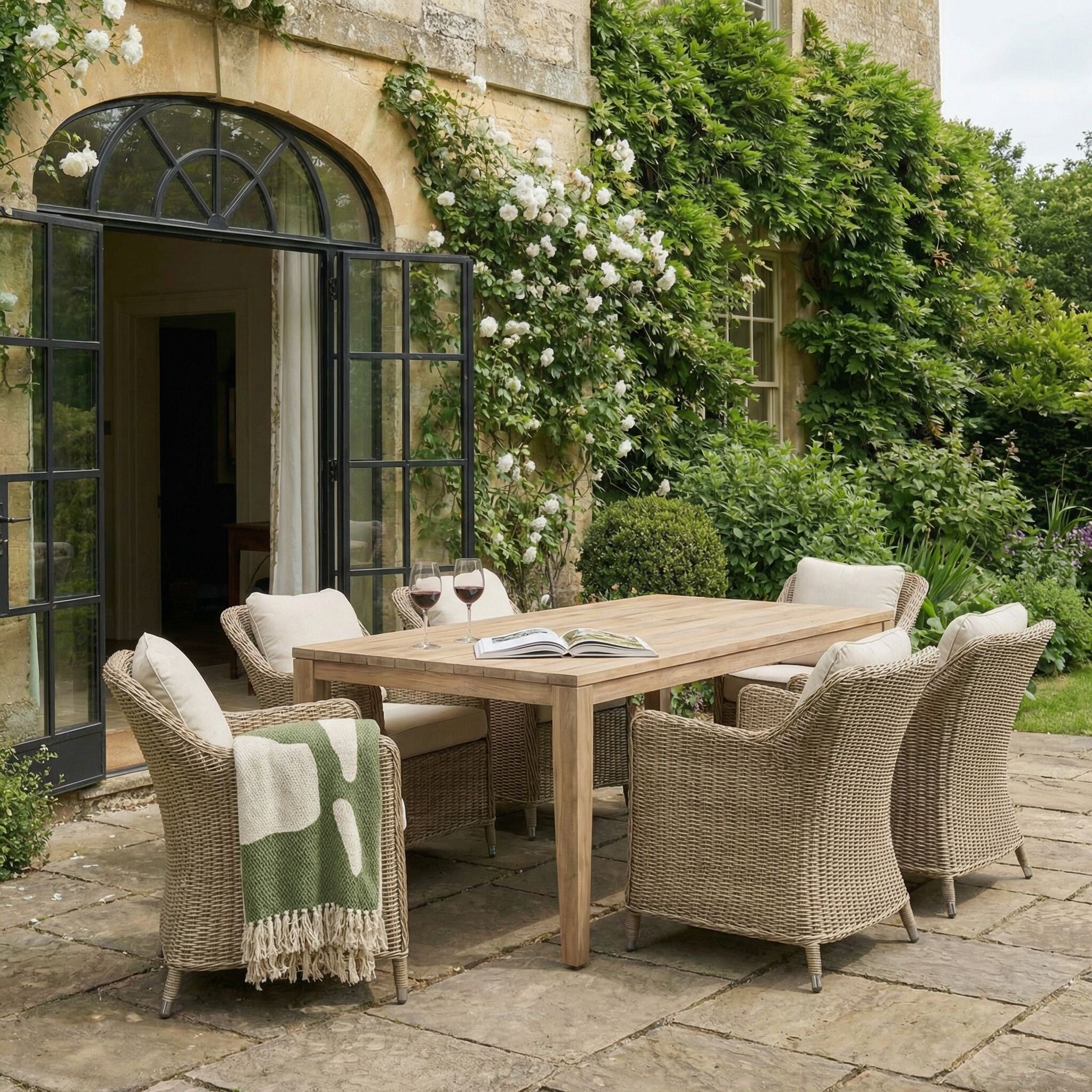 Lombas Dining Table & 6 Chairs, Wooden, Neutral | Barker & Stonehouse