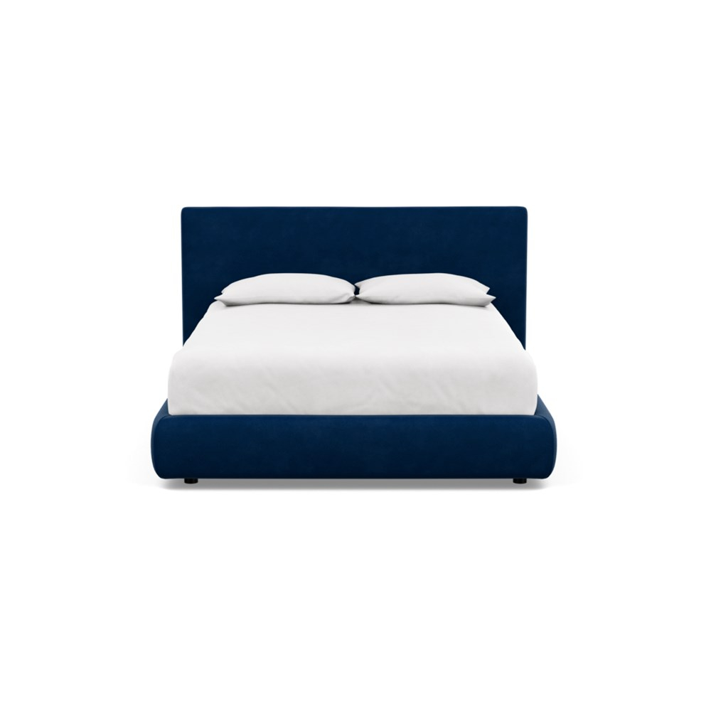 Heal's Alba Storage Bed Double Marylebone Velvet Sapphire Blue