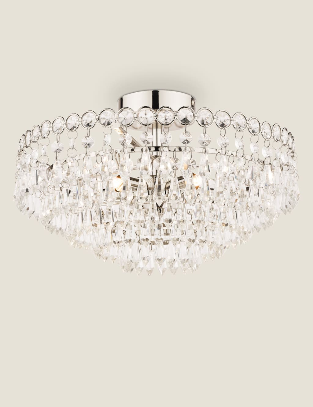 Laura Ashley Enid Glass Chandelier Silver